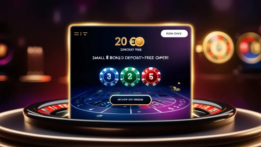 Kleine 20-Euro-Bonusanzeige in dunkler Casino-Optik