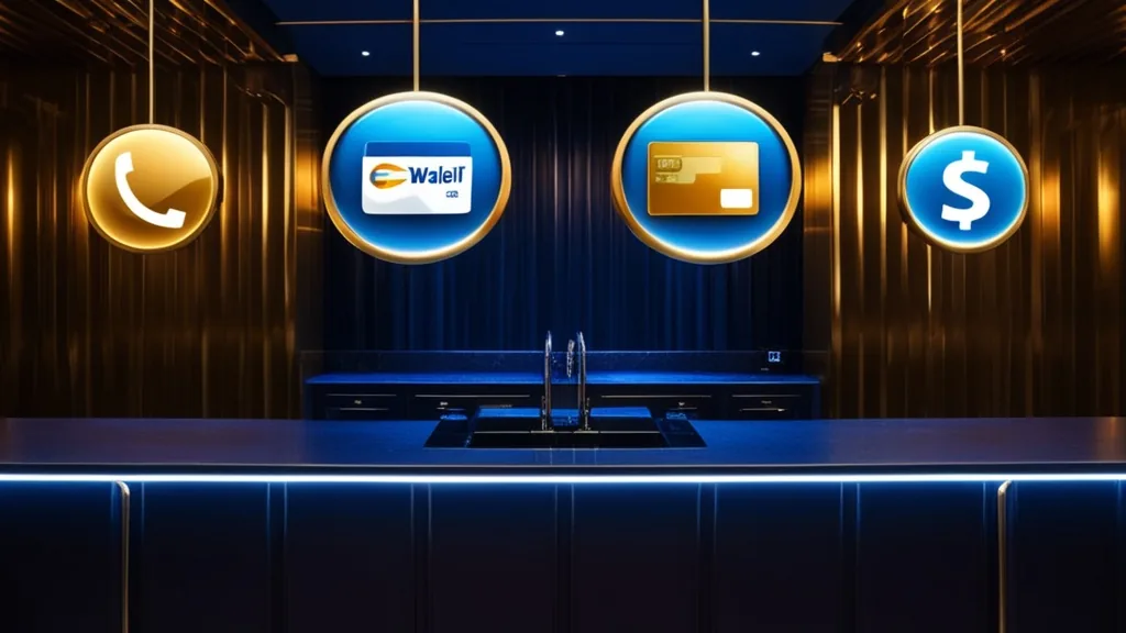 Casino-Zahlungsbereich mit E-Wallet, Karte und Banküberweisung
